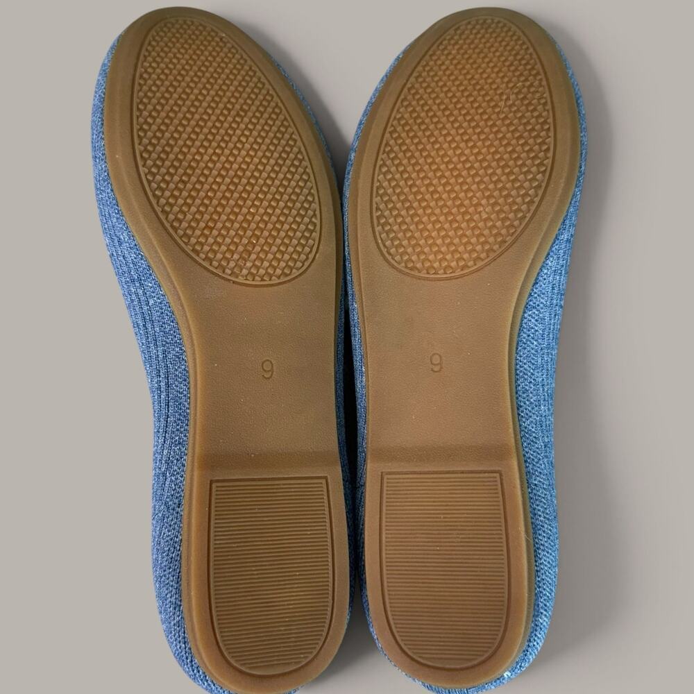Unbranded Ballet Flat Knit Comfort Shoes Womens 9 Blue Casual Walking Round Toe - Picture 4 of 7